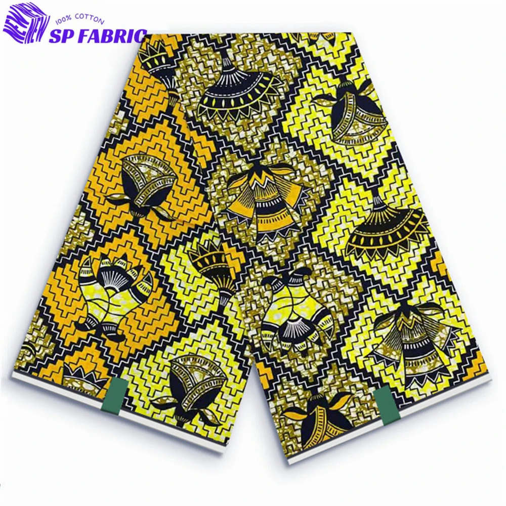 

African Wax Fabric 100% Original Super Fabric 6yards Nigerian Fabric Ankara Block Prints Batik Dutch Fabric For Wedding VL-88