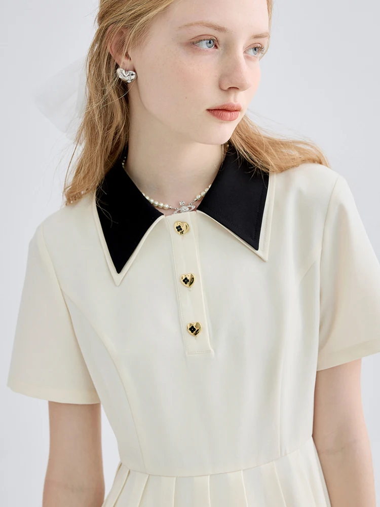 Женское платье-рубашка с коротким рукавом элегантное Плиссированное