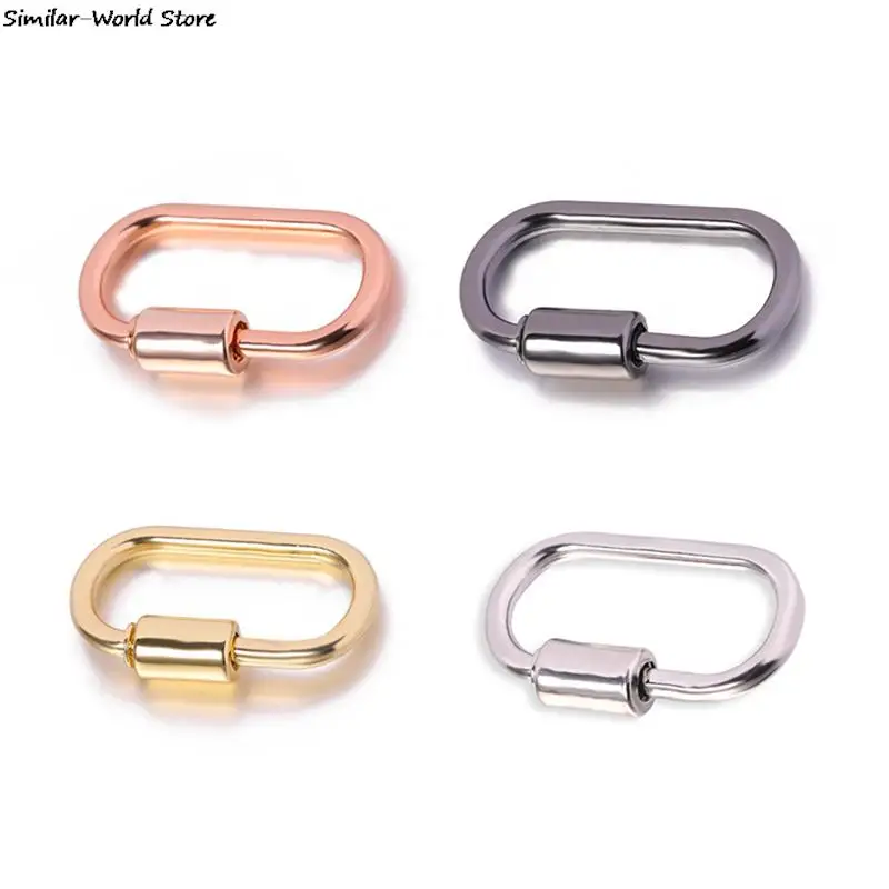 

2PCS Oval Metal Spiral Screw Clasps Carabiner Clip Fashion DIY Jewelry Making Accessories