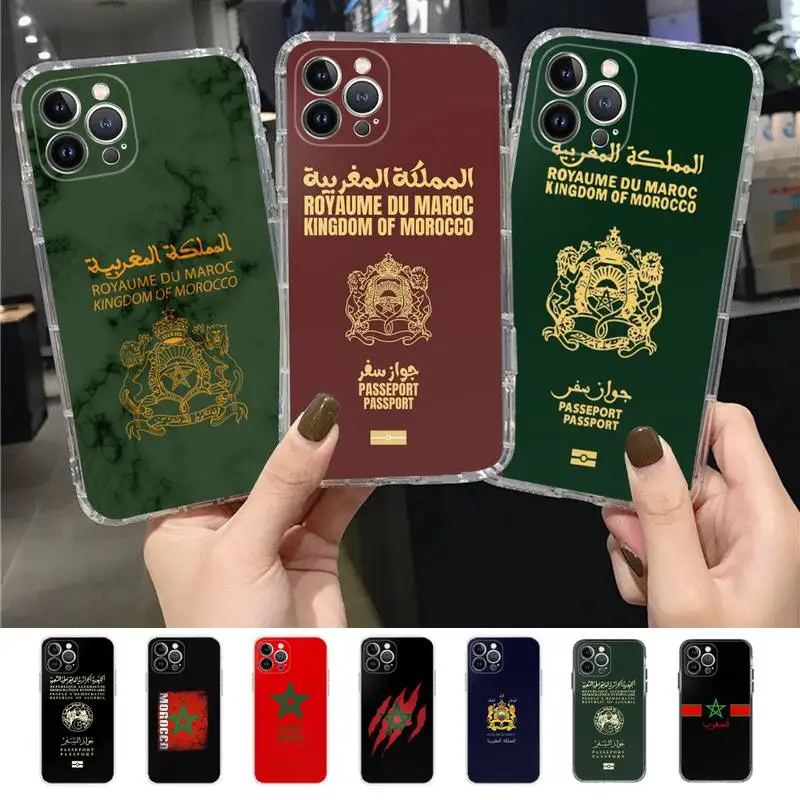 

Morocco Flag Passport Phone Case for iPhone 11 12 13 mini pro XS MAX 8 7 6 6S Plus X 5S SE 2020 XR case