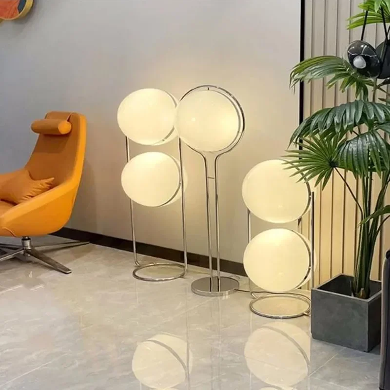 

Garrault floor lamp nordic White Acrylic Ball floor lamp Living Room Hotel Room LED Chrome Metal ball lamp