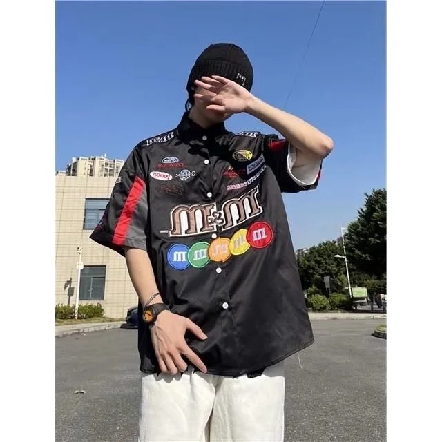 2022 Popular men's daily shirt simple five point sleeve trend versatile literature and art fashion urban standard ins lazy NEW