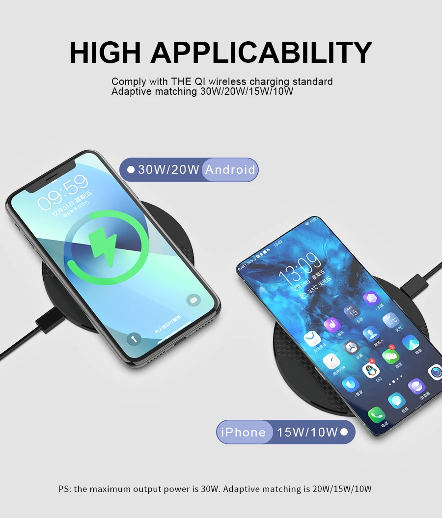 Беспроводное зарядное устройство Qi 30 Вт для iphone 13 12 11 xs max x xr 8 |