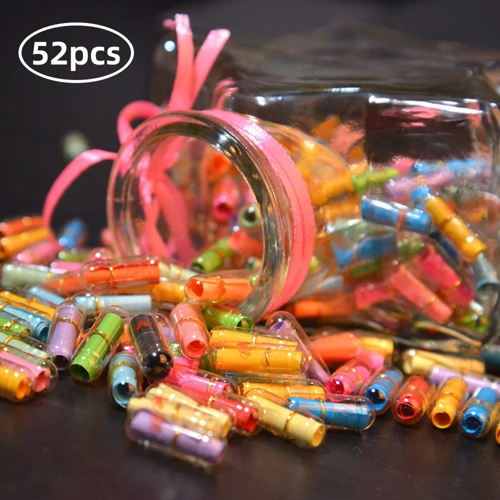 

52pc Message In Bottle Message Emoticon Capsule Letter Wish Bottle Valentines Day Gift Party Favors Wedding Girlfriend Boyfriend