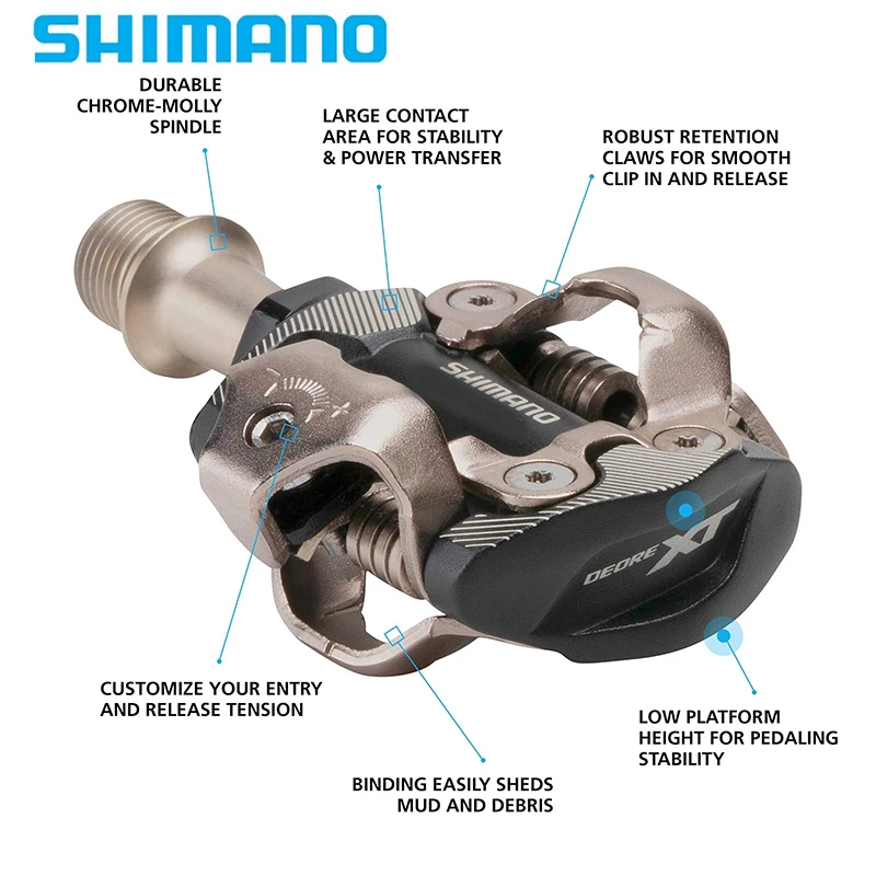 Shimano MTB Pedals PD M520 M8000 M8020 M8100 MTB Mountain Bike Pedals Cycle Self-locking Lock Pedal with SM-SH51 MTB Accessories images - 6