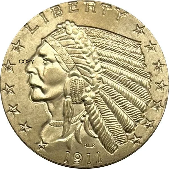 

Медные копии монет США 5 долларов Индейская голова 1911 года