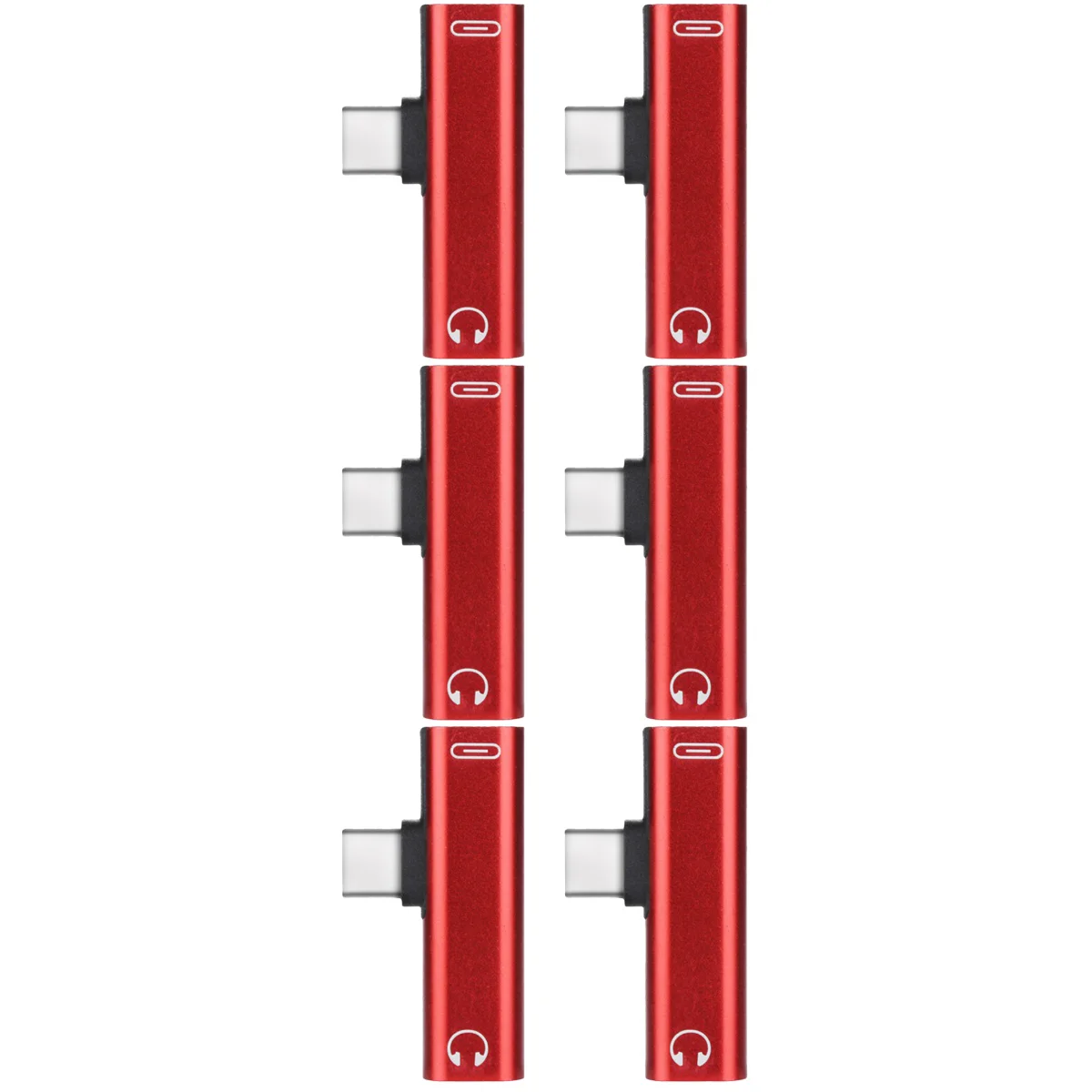 

6 Pcs USB Headphone 2 1 Type-C Device Adapter USB C Earphones Type C To 3.5mm Jack Adapter USB Adapters Telephone Audio Adapter
