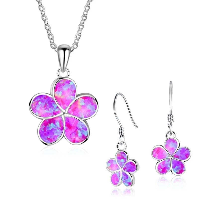 

2023 Fashion Women Jewelry Set Statement Engagement Wedding Accessories Elegant Flower Necklace and Earrings Gift