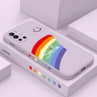 smile rainbow phone case for oneplus 9r 9rt 9 8t 8 7 7t pro 5g liquid silicone cover