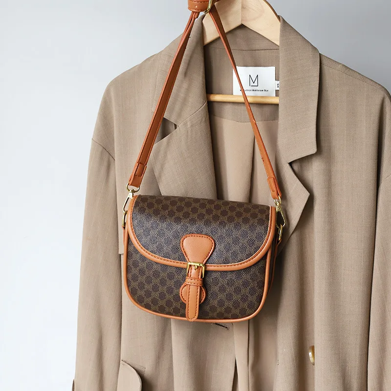 Quality Splite Leather Crossbody Bag For Women Half Round Saddle Crossbody Retro Shoulder Bags Famous Brand Designer Satchels