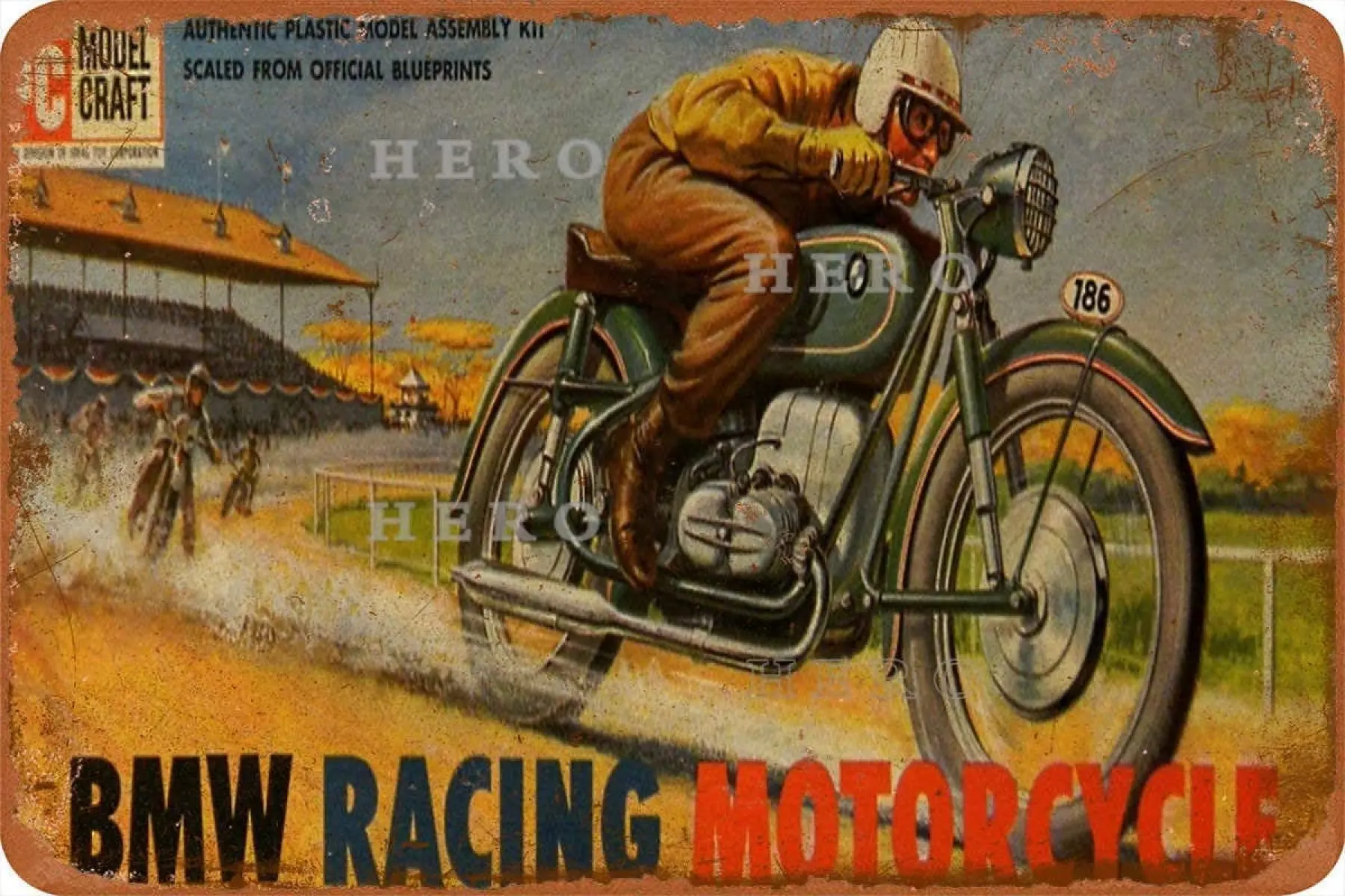 

BMW RACING MOTORCYCLE08 Vintage Tin Sign Art Iron Painting Rusty Poster Decoration Aluminum plaque