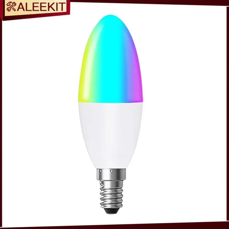 

5w Wifi Smart Light Bulb Timer Dimmable Candelabra Lamp Voice Control E14 Light Bulb With Alexa Google Home Alice Tuya Rgbcw Rgb