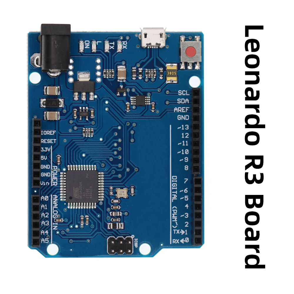 Макетная плата Leonardo R3 с микроконтроллером Atmega32u4, макетная плата с USB-кабелем, совместима с Arduno, стартовый комплект «сделай сам»