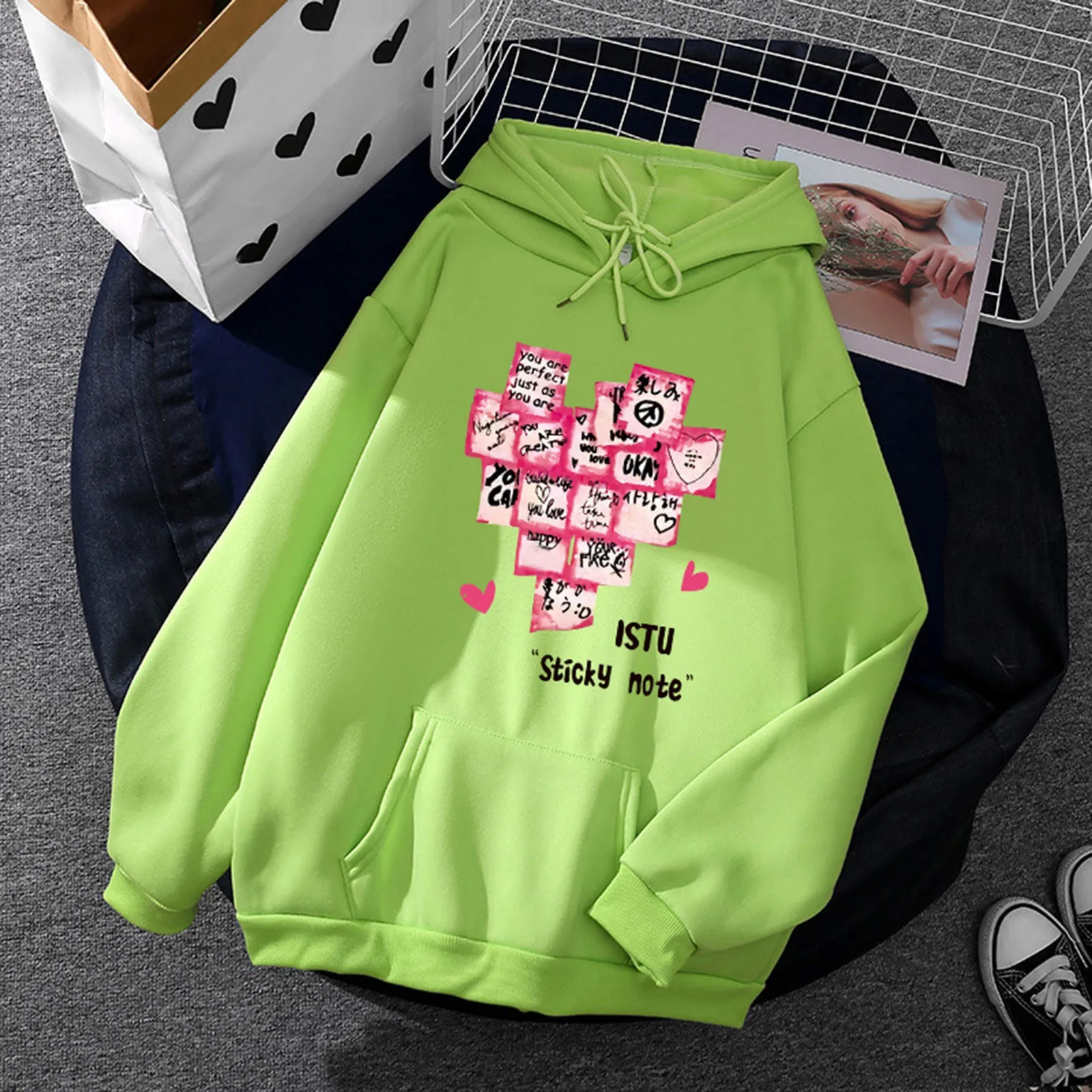 

Women's Cute Sweatshirt Kawaii Long Sleeve Hoodie Letter Graphic Print Printing Pullover Tops For Teen Women Aesthetic Clothes
