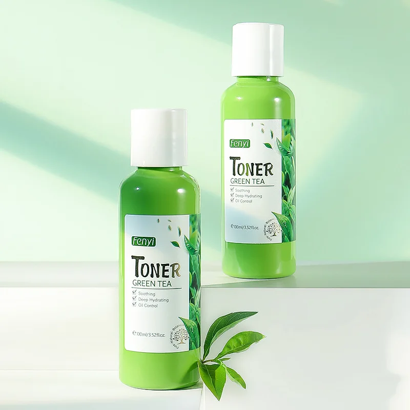 100ml Green Tea Face Toner Oil-Control Deep Hydrating Smooth Soften Skin Whitening Brighten Hyaluronic Acid Skin Care Face Care