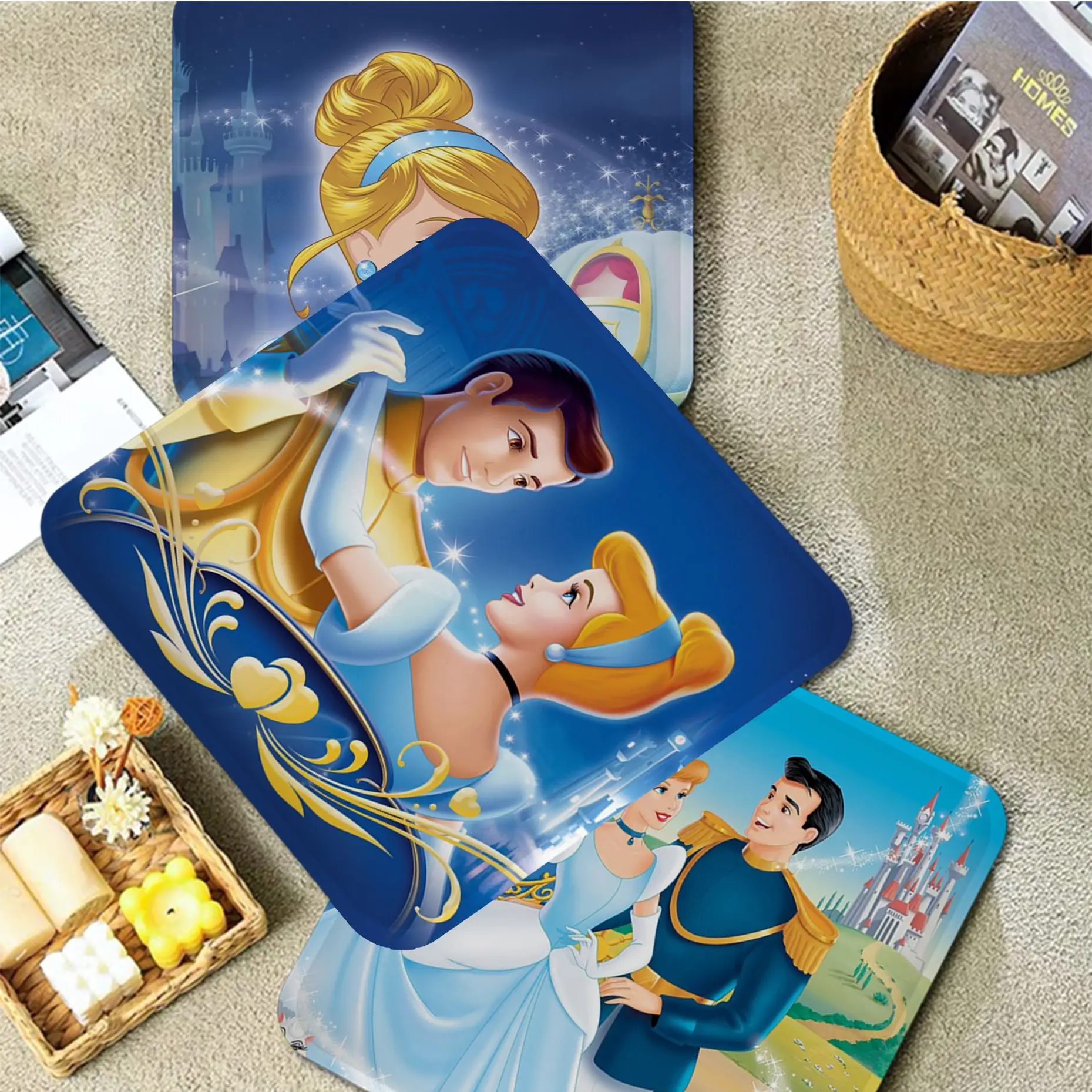 

Disney Princess Cinderella Cushion Mat Simplicity Multi-Color Meditation Cushion Stool Pad Dining Chair Anti-Slip Stool Seat Mat