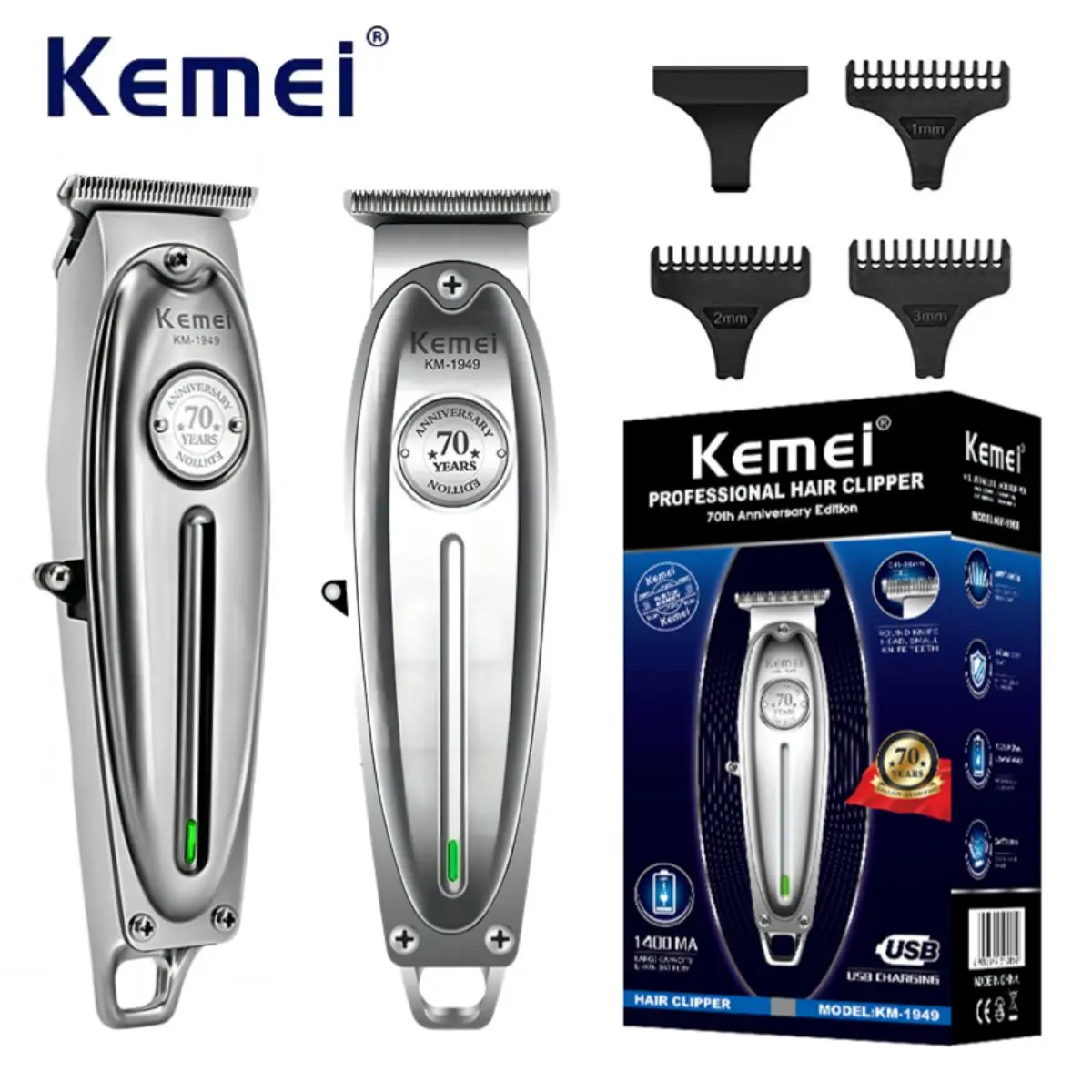 

Kemei KM-1949 Триммер Для Мужчин Стрижка Волос Профессиональный Стрижка Волос Портативный Электрический Парикмахерская Машина Металлическая Оболочка Парикмахер Для Мужчин