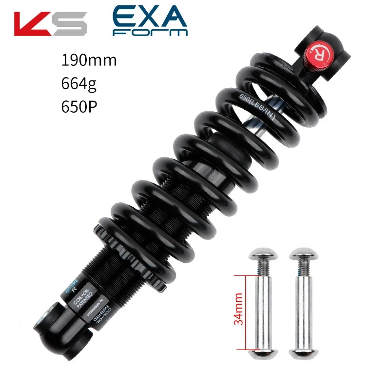KS 291R Damper Soft Tail Mountain Bike Hydraulic Rear Shocks Bicycle Electric Scooter Spring Shock Absorber