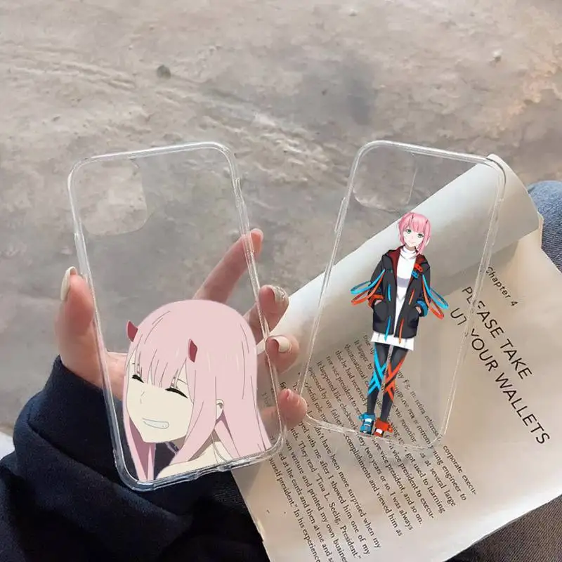 

DARLING in the FRANXX Anime Phone Case Transparent soft For iphone 12 11 13 7 8 6 s plus x xs xr pro max mini