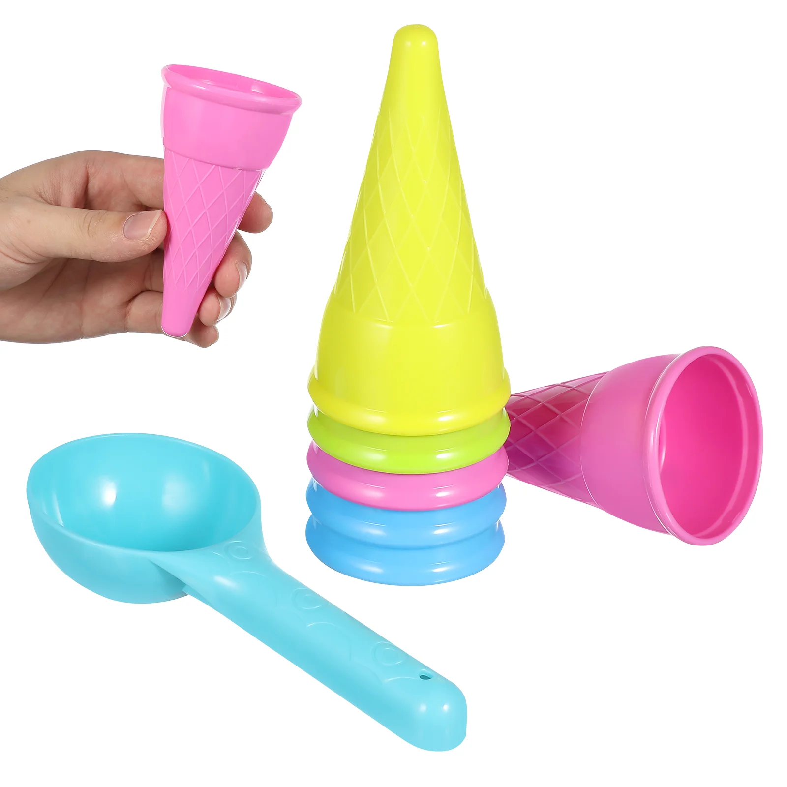 Toyandona Play House Beach Ice Cream Cone Scoop Set (случайный цвет 5 шт./упак.) 2 упаковки на продажу