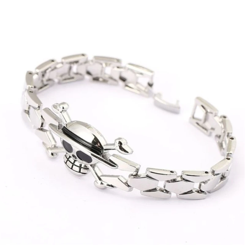 

Anime One Piece Luffy Straw Hat Logo New Bracelet Couple Alloy Steel Band Punk Fashion Trend Daily Wear Jewelry Bracelet