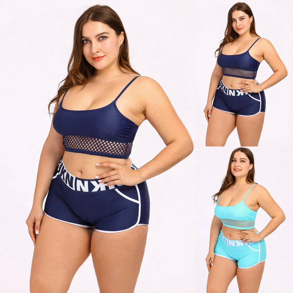 

Женские пляжные шорты, купальник, красочные женские плавательные шорты с высокой талией и рубашка, бикини, топ с лямкой на шее для подростко...