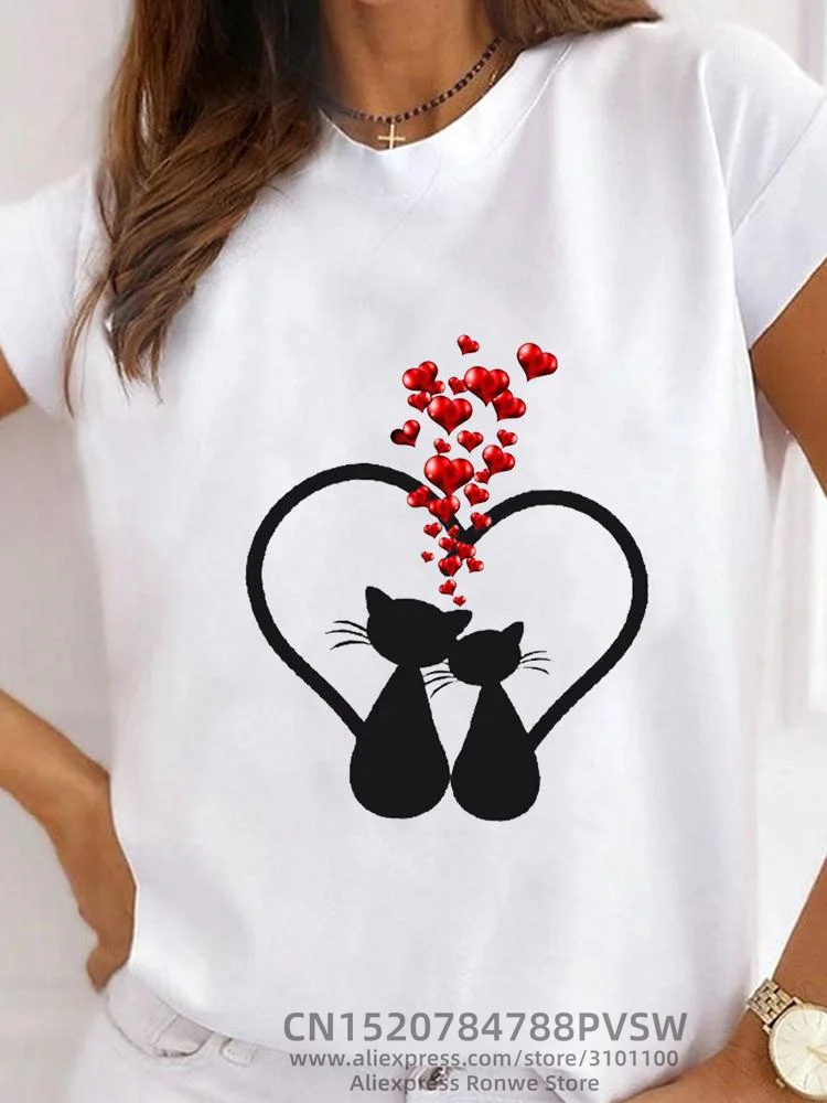 Футболка женская базовая с круглым вырезом повседневная мягкая рубашка принтом