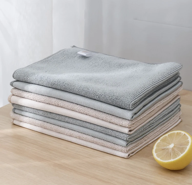 

1 PCS Lint-free lazy wipe Double-sided glass cloth Kitchen dish towel Household double-sided absorbent cleaning towel