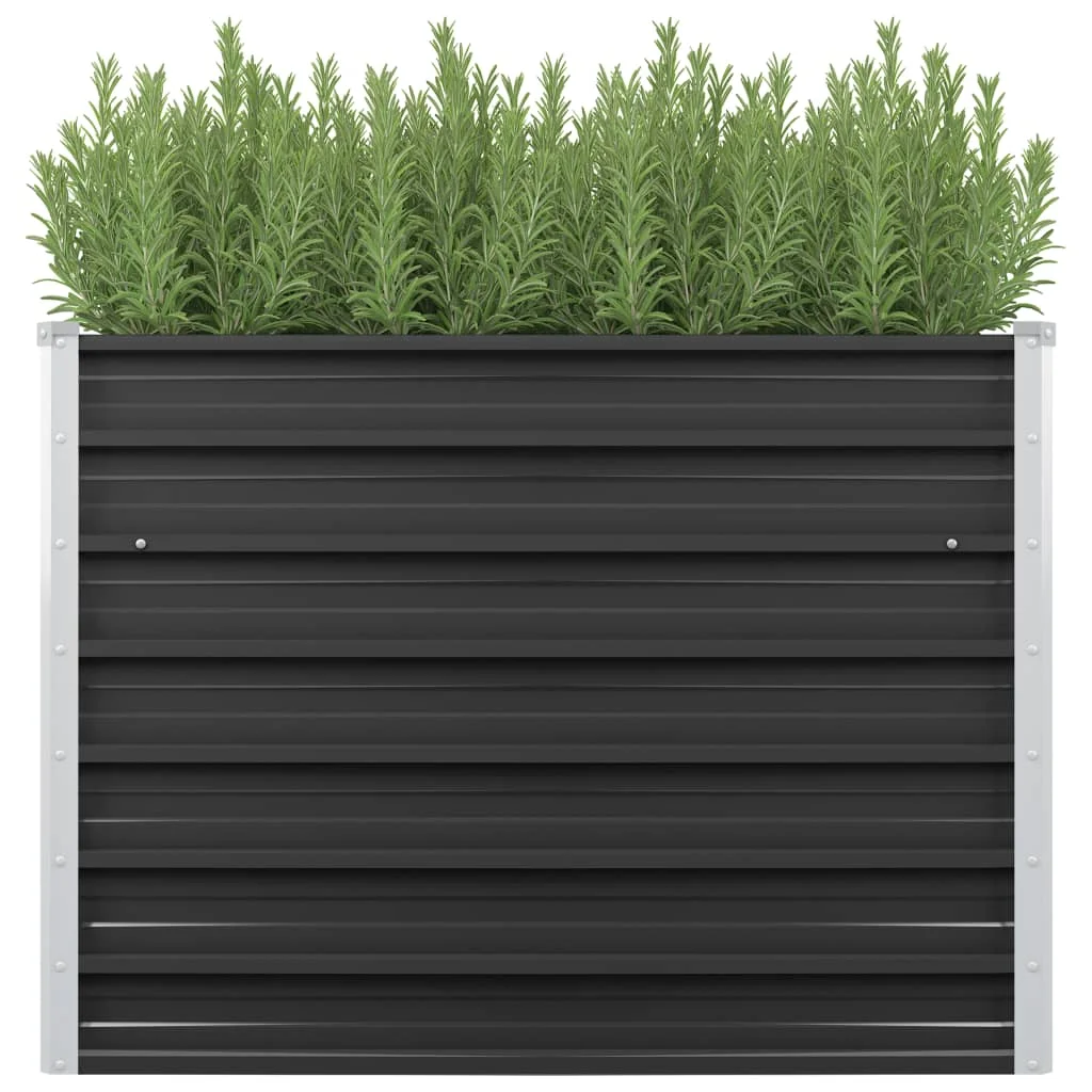 

Garden Planters, Galvanised Steel Patio Plant Pots, Raised Bed, Garden Decoration Anthracite 100x40x77 cm