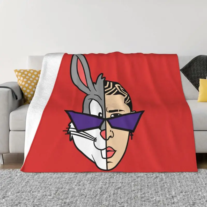 

Bad Rabbit Bunny Rapper Blanket Soft Fleece Autumn Warm Flannel Throw Blankets for Sofa Car Bedding Quilt