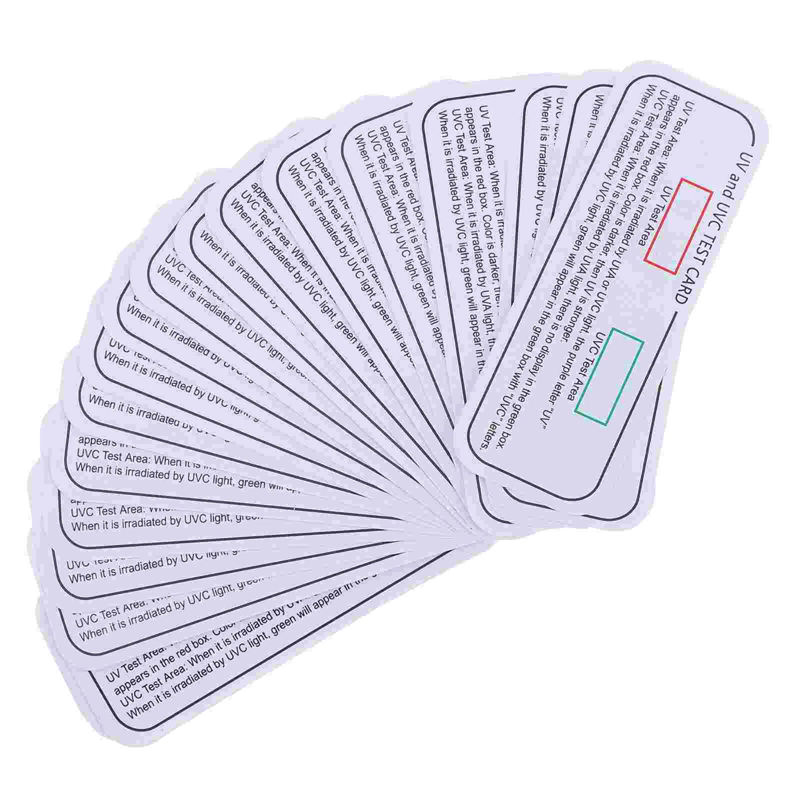 

20 Pcs UVC Test Cards Light Effect Papers UVA Strips Effects Tester Cabinet