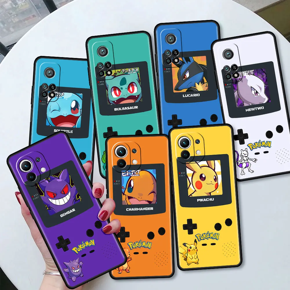 

Pokemon New Game Consoles Black Case For Xiaomi Mi 11 12 Lite 5G NE 12T 10 9 10T 12S 11T 9T Note 10 Lite Soft Funda Phone Cover