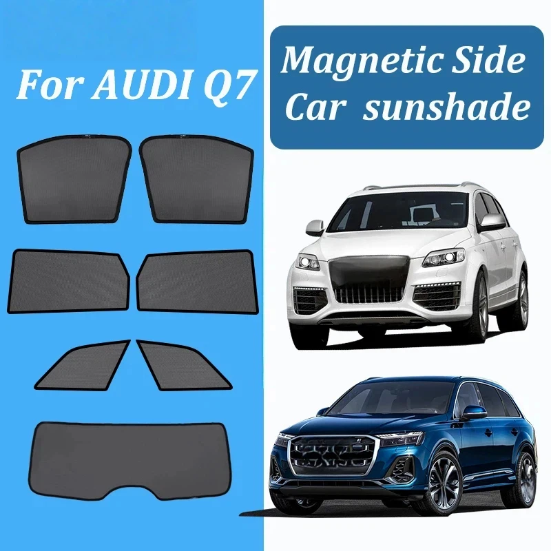 Фото Для AUDI Q7 2006-2025 2024: Магнитные солнцезащитные шторки на лобовое стекло и боковые окна, защита от УФ-излучения, аксессуары №1