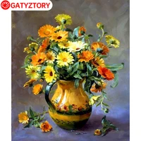 gatyztory 60x75cm daisy modern painting by numbers handpainted picture drawing diy coloring by numbers artwork home decor
