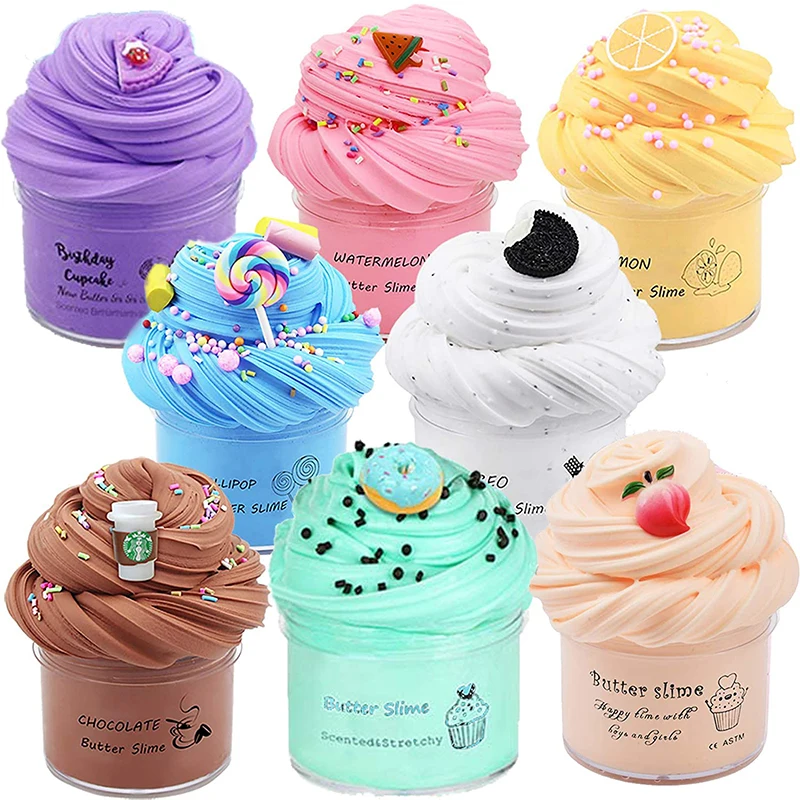 

DIY Butter Slime Fruit Kit Soft Non-sticky Cloud Slime Scented Toy Kids Gift 70ml Relieve Pressure Education Rainbow Kids Gift