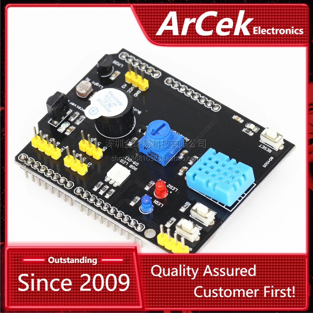 Мультифункциональный датчик температуры и влажности DHT11 LM35, плата расширения, адаптер для Arduino R3, RGB, фоторесивер, зуммер I2C