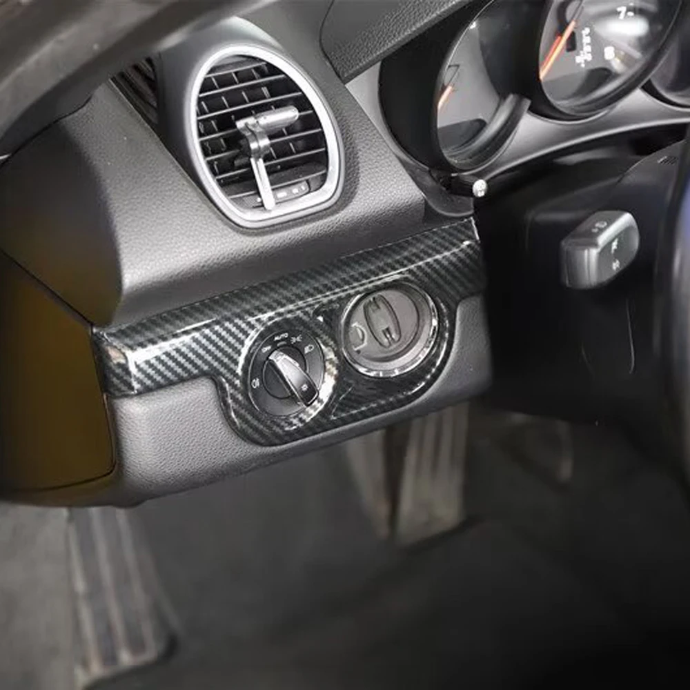 Фото Автомобильные аксессуары для Porsche 991/911 2013 2014 2015 2016 2017 2018 2019 Стиль углеродного волокна Накладка на центральную консоль 6 шт. №4