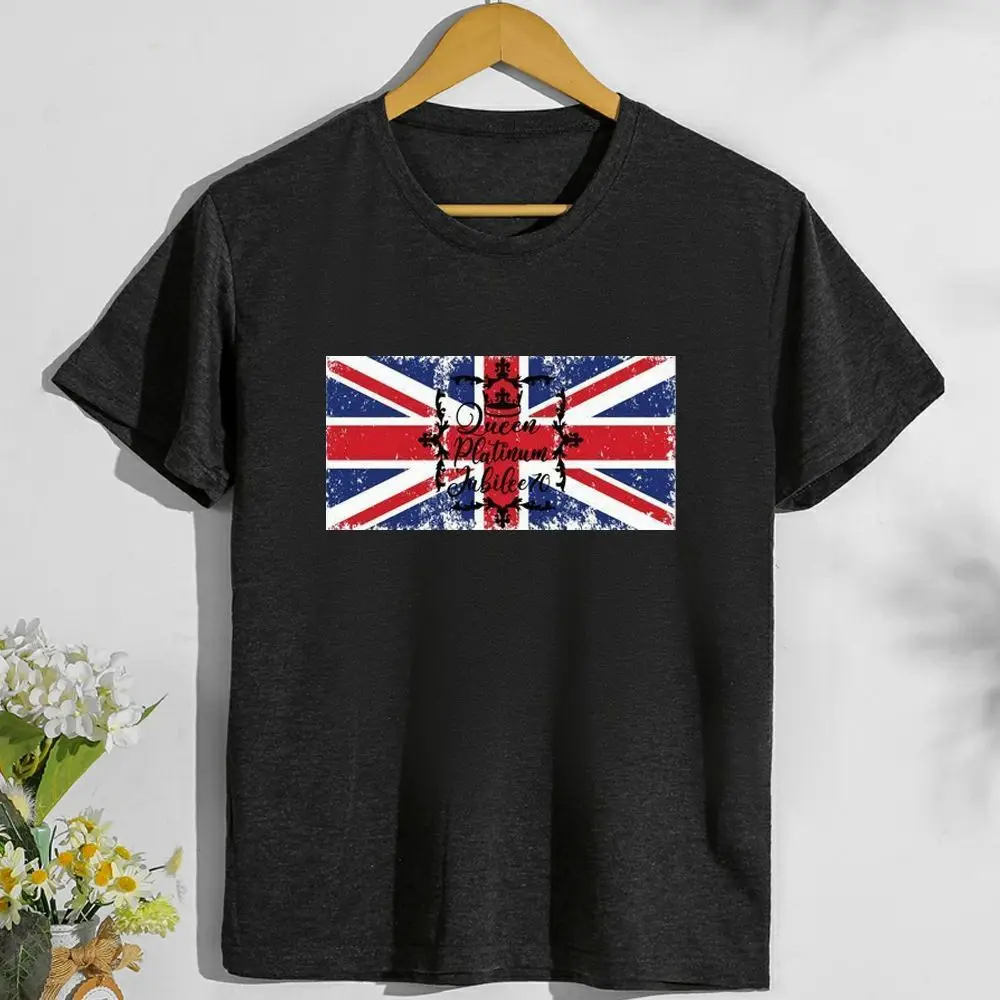 

Men Women Flag Tshirt Unisex 3D Digital Printed Queen Elizabeth Crew Neck Union Jack T-Shirt Platinum Jubilee T Shirt