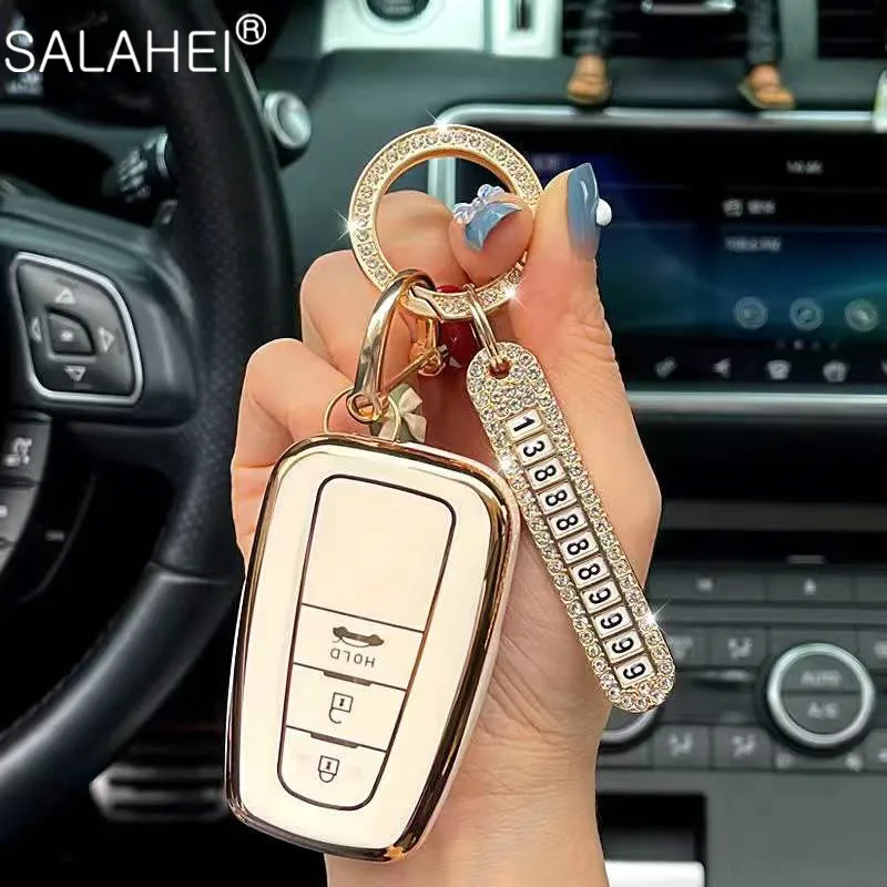 

Car Tpu Key Case Keychain For Toyota Auris Avensis Verso Yaris Aygo Scion TCIM 2015-2019 CHR C-HR Prado Prius Camry Corolla RAV4