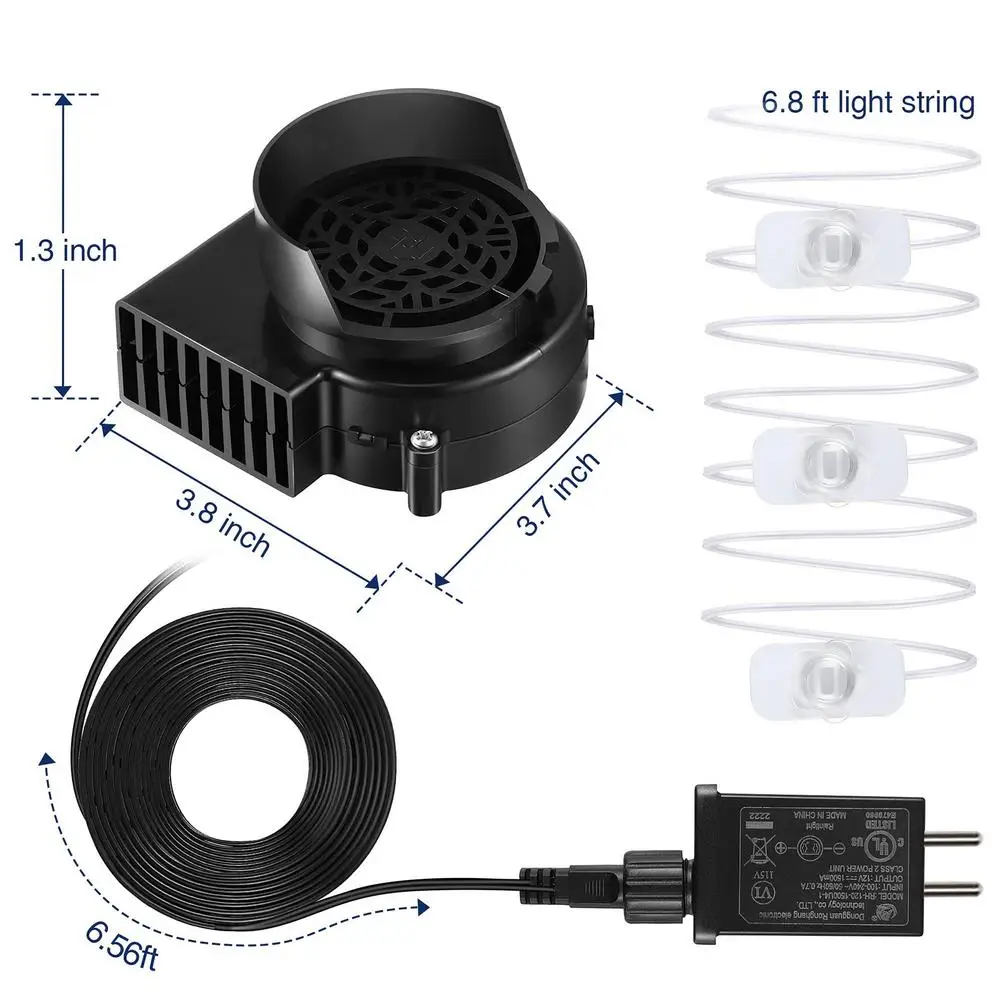 

12 В надувной вентилятор со светодиодной подсветкой, сменный вентилятор для рождественского сада, двора, надувной декор