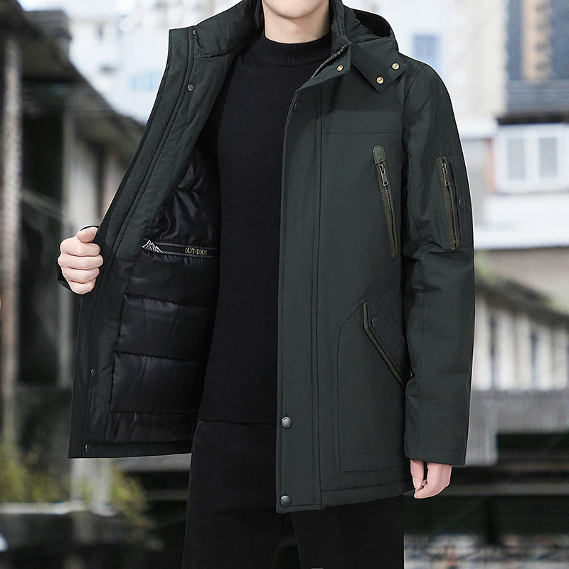 Winter Jacket Men 2022 Fashion  Hooded Male Parka Jacket Mens Solid Thick Jackets Cotton Coats Man  Warm Parkas Windbreaker 4XL