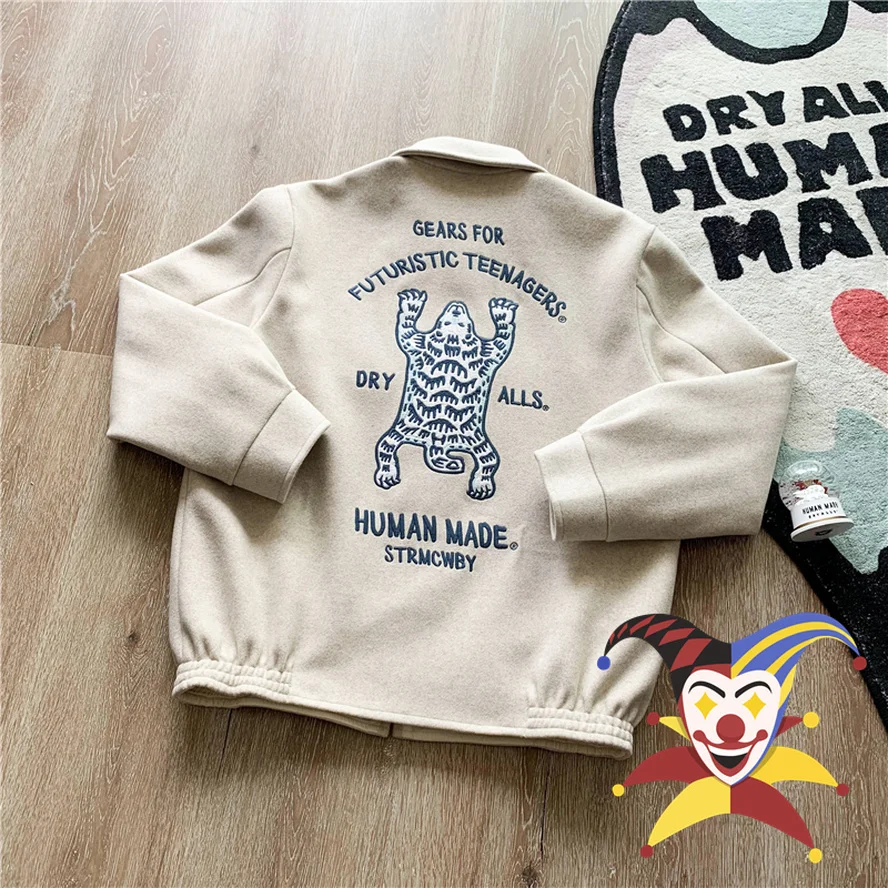 

Мужская куртка с вышивкой человека, куртка на молнии, куртка с изображением тигра для мужчин и женщин, Мужская винтажная куртка-карго с карм...