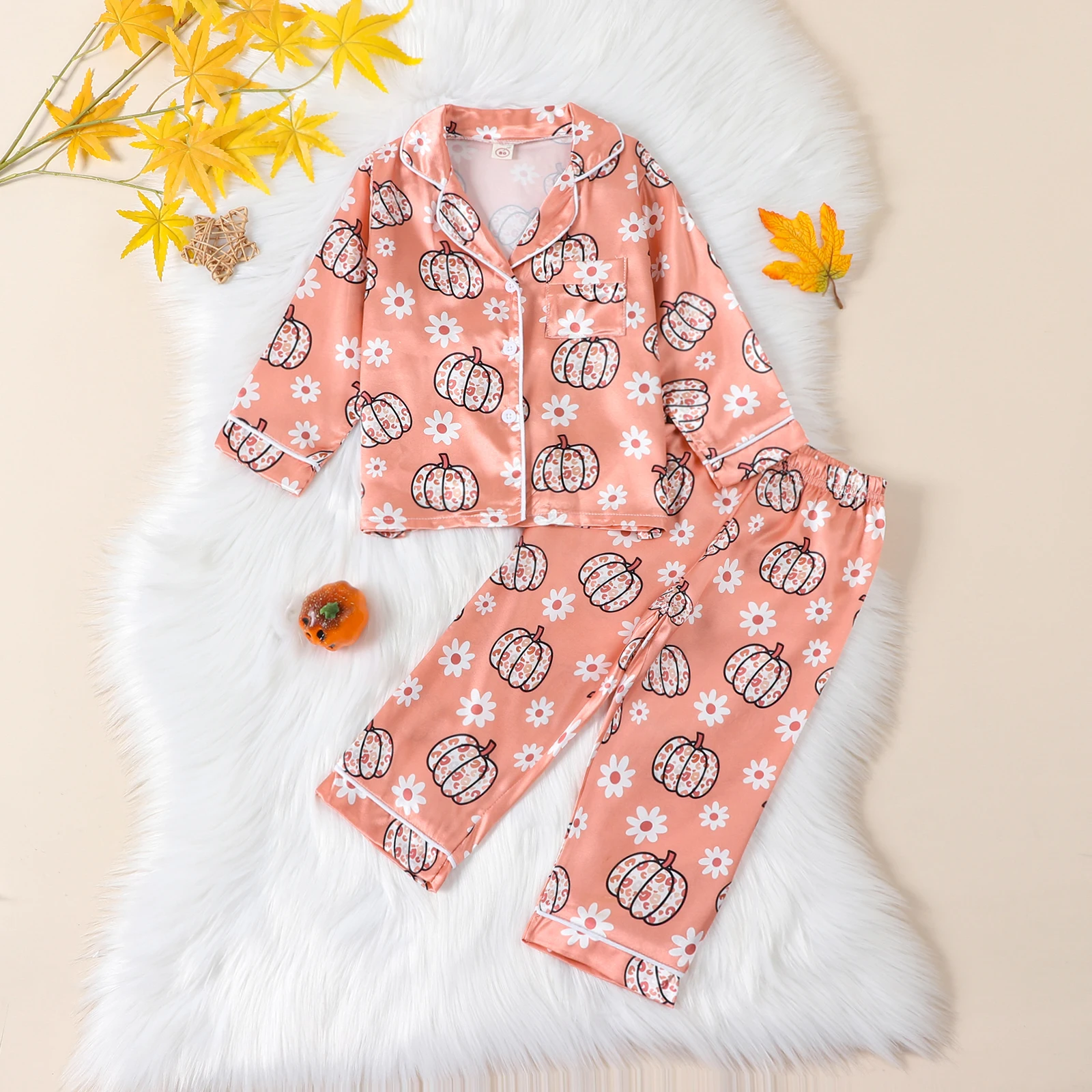 BeQeuewll детские пижамные комплекты с принтом тыквы для девочек одежда сна малышей