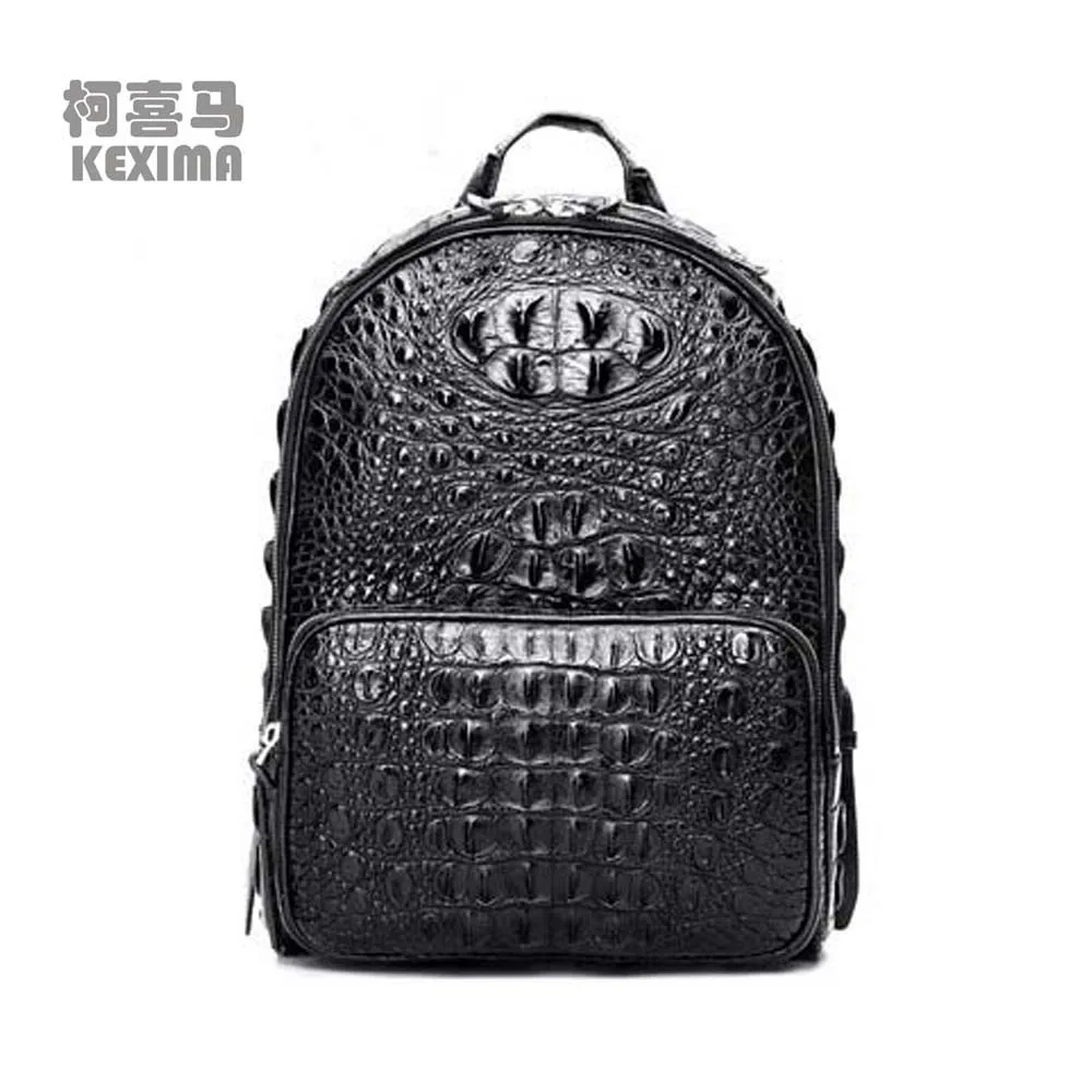 

KEXIMA hanlante new Thailand crocodile male backpack male bag crocodile Leather bag business leisure Men backpack