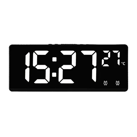 Настольные часы с большим экраном и режимом температуры/даты, 5 уровней яркости, Регулируемые режимы дисплея, 12/24 часа, Электронные стандартные часы
