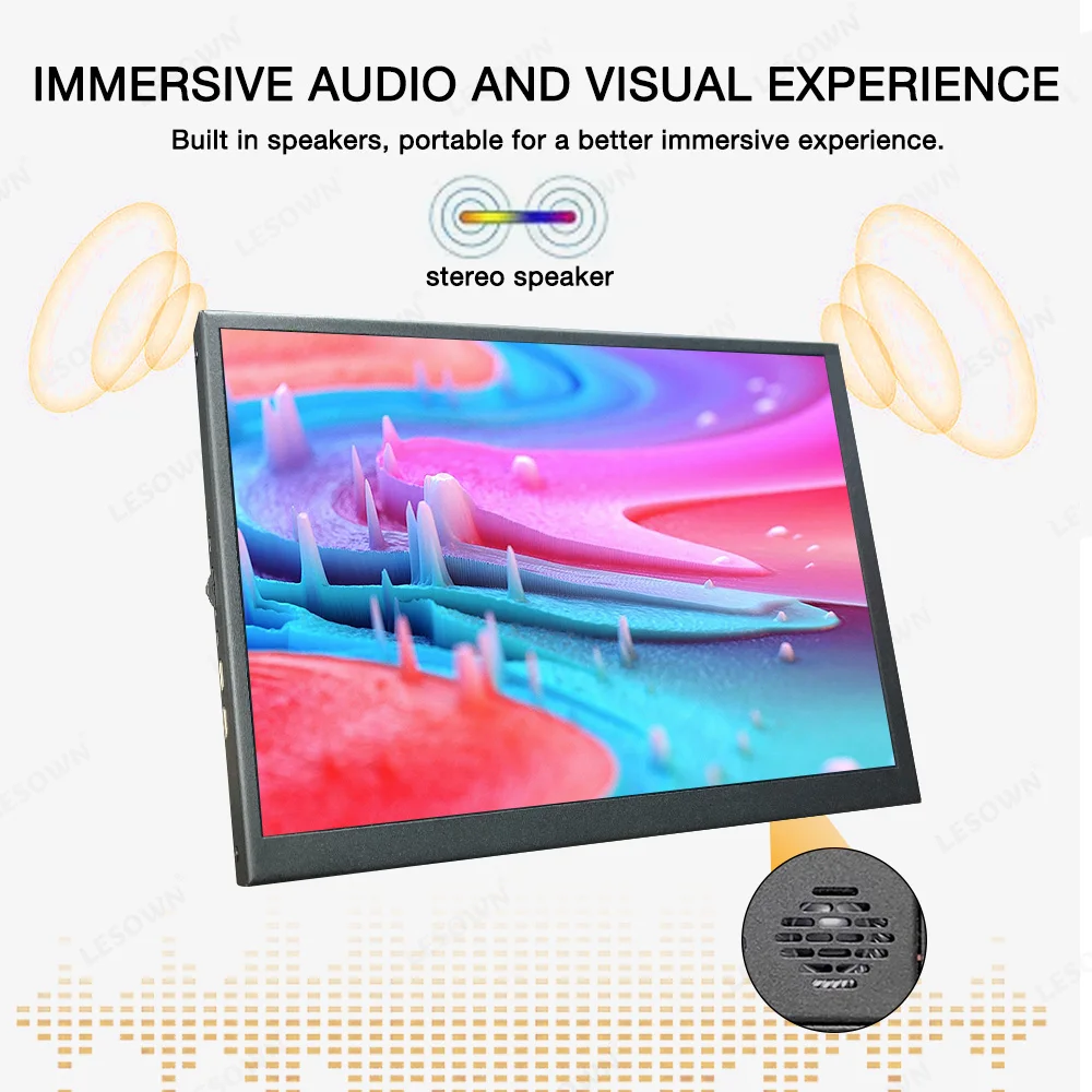 Портативный монитор LESOWN 2K 8 9-дюймовый USB-C HDMI 1920x1200 IPS ЖК-дисплей с сенсорным