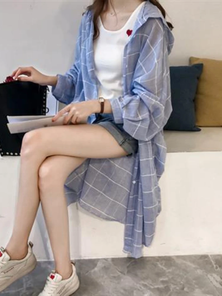 Кардиган женский с капюшоном модная повседневная длинная рубашка-кимоно принтом