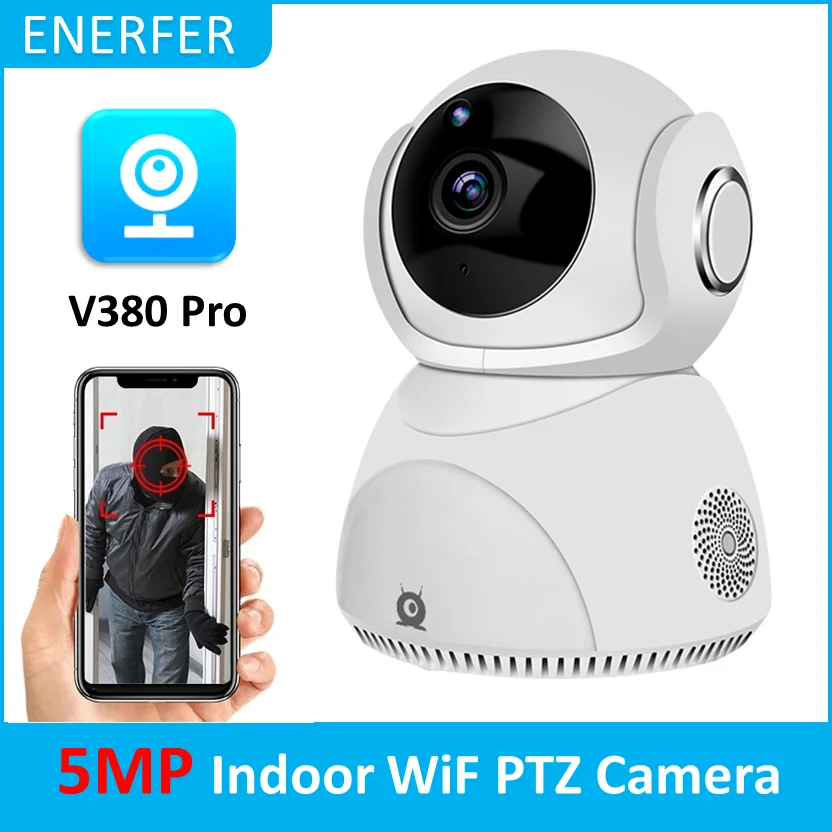 

5MP Indoor WiFi Surveillance Network Camera V380 Pro Two Way Audio Wireless Security WiFi IP PTZ Camera Q8 HD