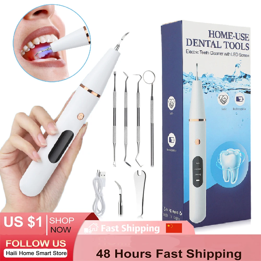 

Electric Teeth Cleaner Ultrasonic Dental Calculus Stain Remover Oral Tooth Plaque Tartar Scaler Pets Stone Teeth Whitening Tools