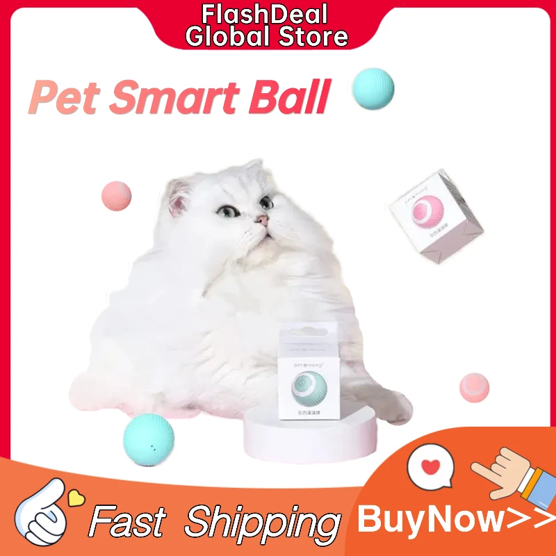 

Smart Pets Toys Electric Cat Ball Automatic Rolling Ball Cat Interactive Toys Training Self-moving Kitten Toy for Indoor Playing